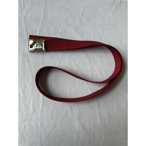 Y2K Quiksilver Red Webbing Belt with Metal Buckle